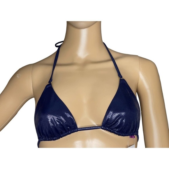 NEW L'Agent by Agent Provocateur Sevilla Triangle Bikini Top Navy Metallic Small - Picture 1 of 10